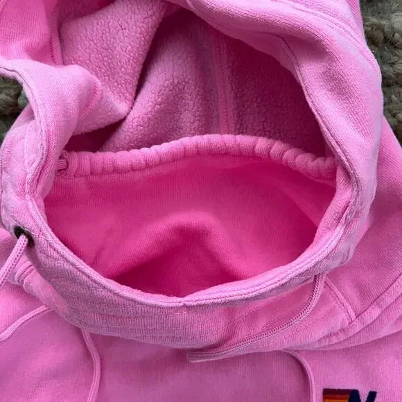 Aviator Nation Ninja Hoodie Pink Size L Unisex Zip Pocket Pullover Made in USA - Picture 4 of 9